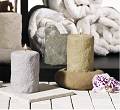 Stone Finish Pillar Candles - Vanilla Herb Garden