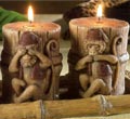 Sculpted Monkey Candle - Eyes Covered