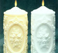 Sculpted Wedding Pillar Candles - White