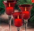 Ruby Glass Stemmed Holders