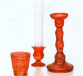 Ruby Beaded Candle Holders - Large Taper Holder