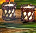 Rattan 2-Pc Mini Candle Set - 2-Pc Set