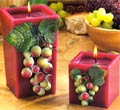 Grape Cluster Pillars Candles - Merlot Scented