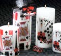 Casino Pillar Candles - Royal Flush
