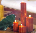 Classic Mahogany Marble Candles - Round Pillar