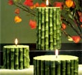 Green Bamboo Pillar Candles