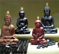 Sitting Buddha Candles - Dark Grey