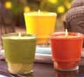 Scented Glass Candle w/ Leather Wrap - Green Oasis