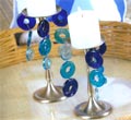 Pewter Candleholder w/ Glass Rocks - Large Holder