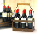 Six Wine Bottle Candles w/ Basket - 6-Pc Set