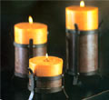 Layered Candle on Iron Stand