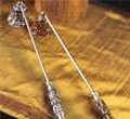 Beaded Pewter Candle Snuffer - Red Beads