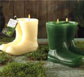 Sculpted Garden Boot Candles - Green