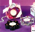 Glass Flower Tealight Candle Holder - Clear