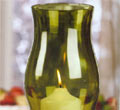 Green Hurricane Candle Holder