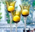 Amber Glass Stemmed Holders
