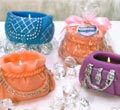 Tote Bag Candles w/ Rhinestones - Purple