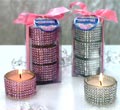 Bling 3-Pc Rhinestone Tealight Set - Pink