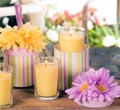 Glass Candle in Floral Hatbox