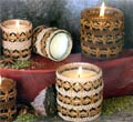 Leather Wrapped Candles - Light Leather