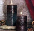 Leather Bohemian Pillar Candles