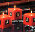 Asian Red Cube Candles - Assorted