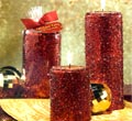 Red Glitter Candles
