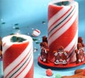 Frosted Candy Land Pillar Candles