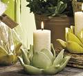 Agave Ceramic Candle Set - Yellow