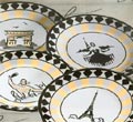 Paris Nights Plate Pillar Candle Holder - French Man