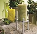 Metallic Silver Candle Holder