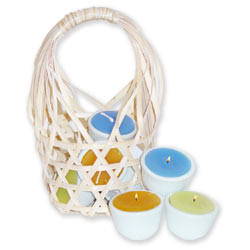 Bamboo Basket Candle Set - 8 Assorted Scents