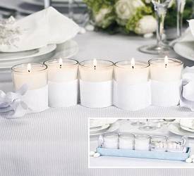 Wedding 5-Pc Votive in Ribbon Sleeve