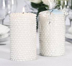 Sculpted Pearl Pillar Candles