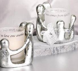 Family Frosted Tealight Holder w/ Verse - Holder