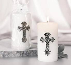 Inspirational Pillar w/ Metal Cross Attachment