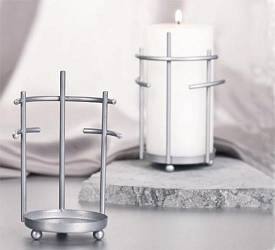 Silver Three Cross Candle Holder
