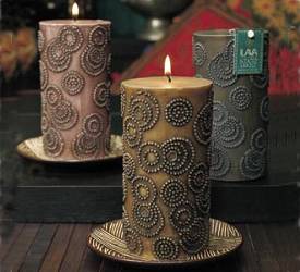 Global Circles Pillar Candles - Yellow