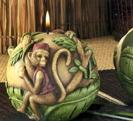 Sculpted Animal Sphere Candles - Monkey
