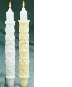 Sculpted Wedding Tapers - White