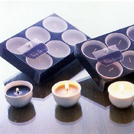 Porcelain Votive Set - Black Wax