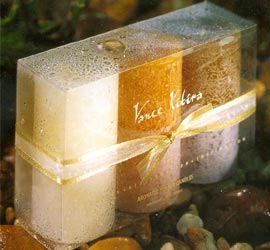 All the charm of our Timber Candles  with fragrances from France  blended exclusively for us. This gift boxed sampler  of our Aromatic Timber Candles comes with one Rejuvination candle to revitalize your soul  one Inspiration candle to awaken the spirit and one Serenity candle to foster a peaceful essence.