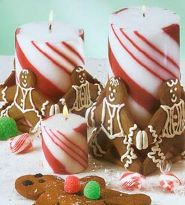 Candy Cane Candles - 4-Pc Votive Set