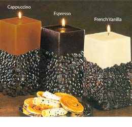 Cafe Aroma Square Pillar Candles - French Vanilla Scented