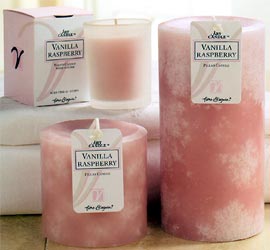 Like a wash of warmth  our Vanilla Rasberry Pillar Candles soothes the soul and invites relaxation. Hand-poured and scented throughout  fill your home with a delightful vanilla rasberry aroma.