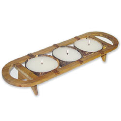 Candle in 3 Coconut Shells