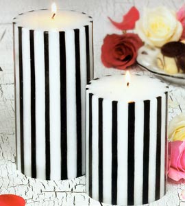 Experience a little Paris with you at home with these adorable scented Paris Nights White Striped Candles. Adorned with the cutest stripes reminiscent of a parisian cafe  its sure to be a focal point of any room. Scented with French Parfum.