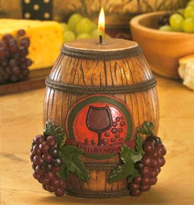 Sculpted Wine Barrel Candle - Blackberry Merlot Scented