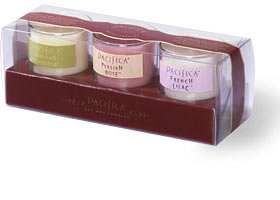 A wonderful gift to a friend or yourself on any occasion! Each candle is hand-poured using soy wax  cotton wicks  and natural and essential oils. Soy wax ensures a long lasting  clean burning candle with a beautiful burn pool and optimal fragrance lift. This 3-Pc Floral Gift set contains three glass container candles with one Tahitian Gardenia candle  one Persian Rose  and one French Lilac candle.