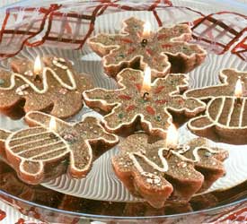 Gingerbread 2-Pc Floating Candle Set - Christmas Trees
